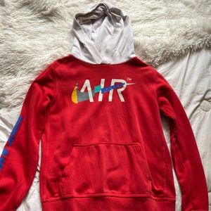 boys red nike retro hoodie
